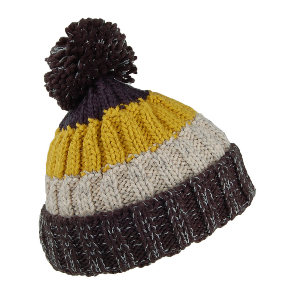 Bonnet à Pompon Wilhelm jaune-noir BARTS