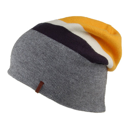 Bonnet Long à Rayures Jispin gris-jaune BARTS