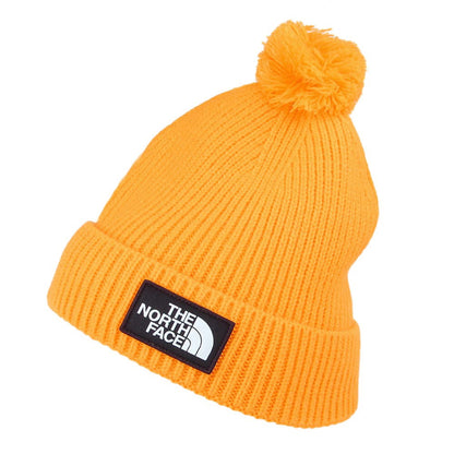 Bonnet à Pompon Logo Box jaune THE NORTH FACE