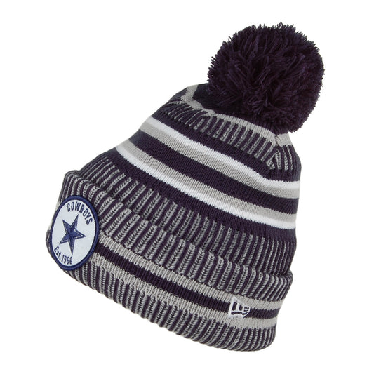 Bonnet à Pompon NFL On Field Knit Dallas Cowboys bleu-gris NEW ERA