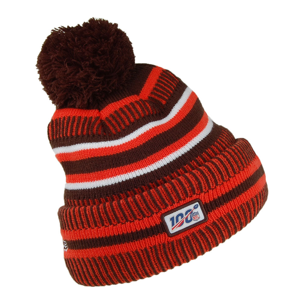 Bonnet Pompon NFL On Field Knit Cleveland Browns marron-orange NEW ERA