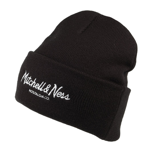 Bonnet Tricot à Revers Pinscript noir MITCHELL & NESS