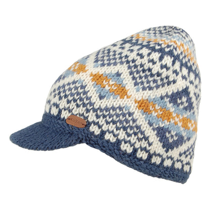 Bonnet à Visière Fair Isle Brooklyn bleu KUSAN