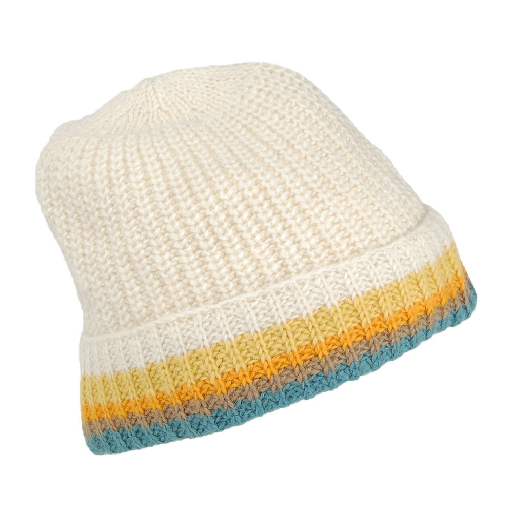 Bonnet Tricot à Revers crème-multi KUSAN