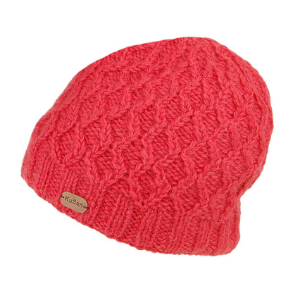 Bonnet à Torsades Brooklyn framboise KUSAN