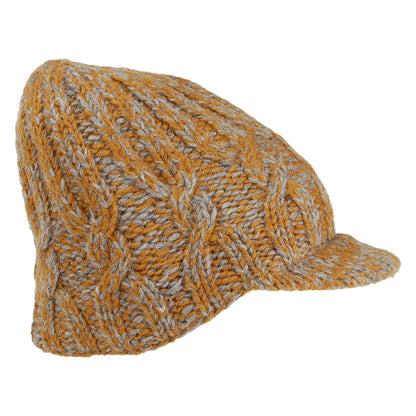 Bonnet à Visière à Torsades caramel KUSAN