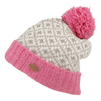 Bonnet à Pompon Fleur de Lys rose KUSAN