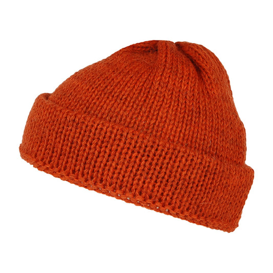 Bonnet Marin Court en Laine Anglaise ocre HIGHLAND 2000