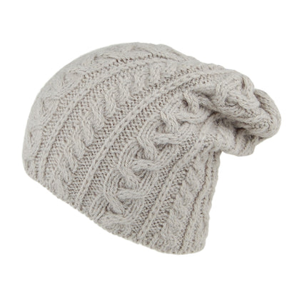 Bonnet Long en Laine d'Alpaga Super Douce gris clair HIGHLAND 2000