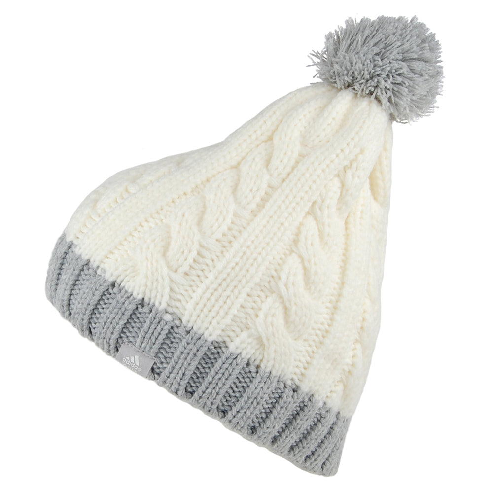 Bonnet à Pompon Bicolore blanc-gris ADIDAS