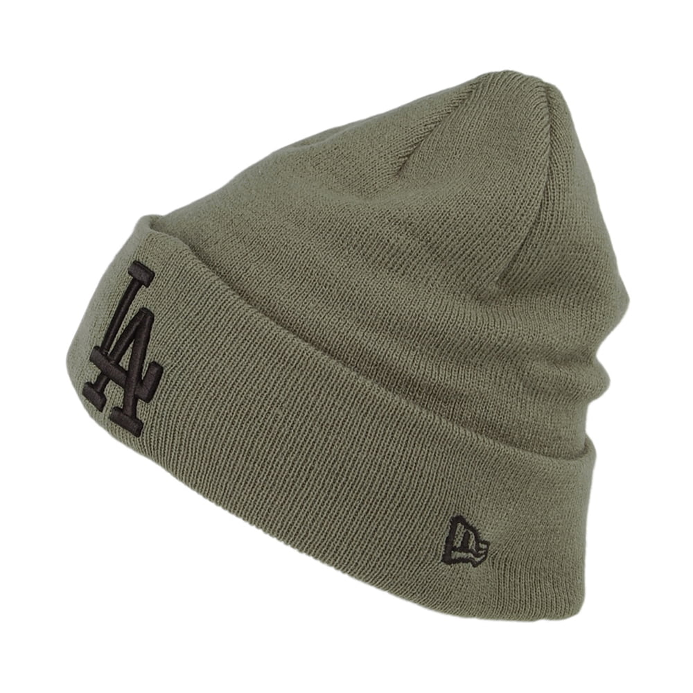 Bonnet Cuff Knit MLB League Essential L.A. Dodgers olive NEW ERA