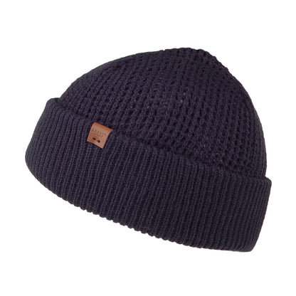 Bonnet à Revers Maille Gaufrée Adas bleu marine BARTS