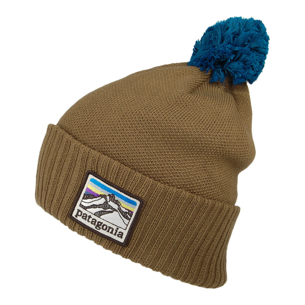 Bonnet à Pompon Line Logo Powder Town marron PATAGONIA