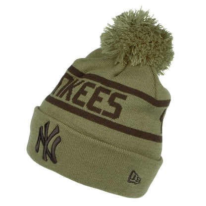 Bonnet à Pompon à Revers MLB Team Jake New York Yankees olive-noir NEW ERA