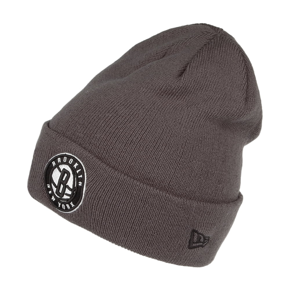 Bonnet Cuff Knit NBA Team Colour Out Line Brooklyn Nets gris NEW ERA