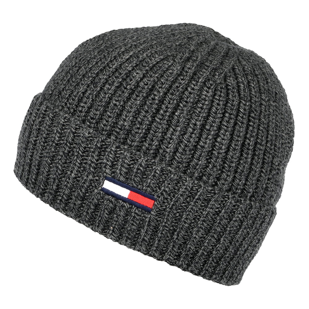 Bonnet Côtelé TJM Flag gris foncé TOMMY HILFIGER