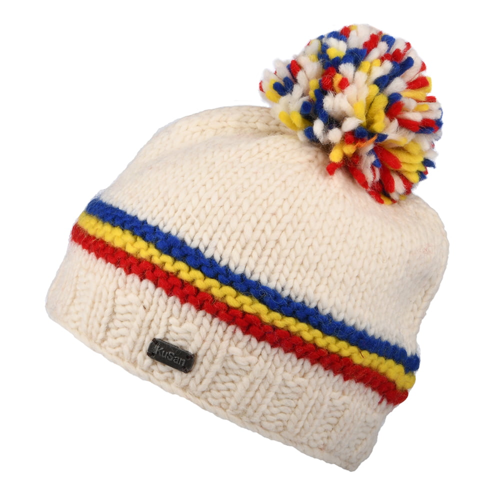 Bonnet à Pompon Multi blanc-multi KUSAN