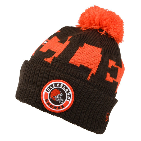 Bonnet à Pompon NFL On Field Sport Knit Cleveland Browns marron-orange NEW ERA