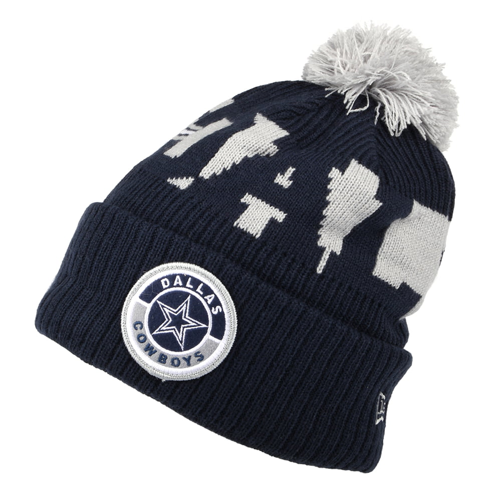 Bonnet à Pompon NFL On Field Sport Knit Dallas Cowboys bleu-gris NEW ERA
