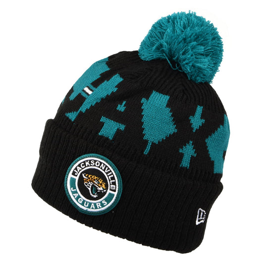 Bonnet à Pompon NFL On Field Sport Knit Jacksonville Jaguars noir-bleu sarcelle NEW ERA