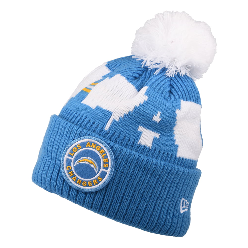 Bonnet à Pompon NFL On Field Sport Knit L.A. Chargers bleu clair-blanc NEW ERA
