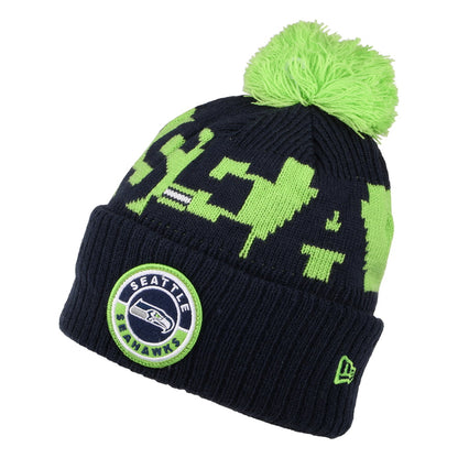 Bonnet à Pompon NFL On Field Sport Knit Seattle Seahawks bleu marine-vert NEW ERA
