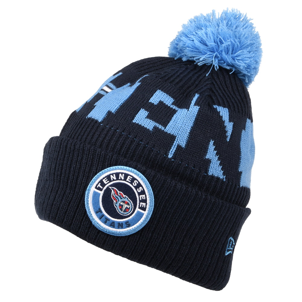 Bonnet à Pompon NFL On Field Sport Knit Tennessee Titans bleu marine-bleu NEW ERA
