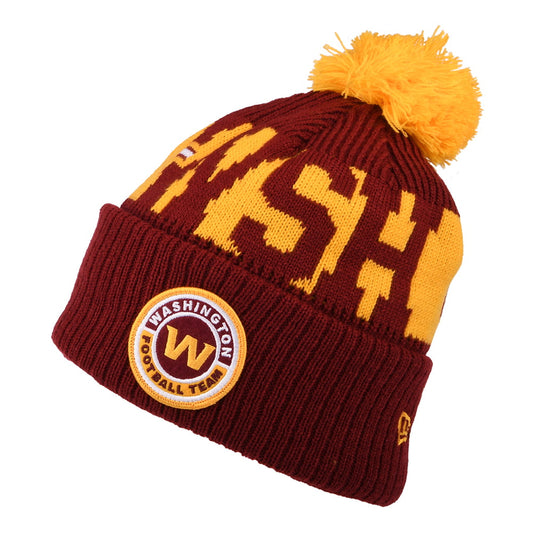 Bonnet à Pompon NFL On Field Sport Knit Washington Football Team bordeaux-jaune NEW ERA