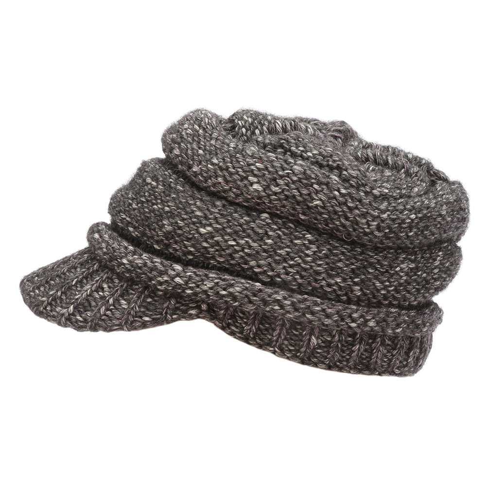 Bonnet à Visière en Cachemire Mélangé Sherman gris SCALA