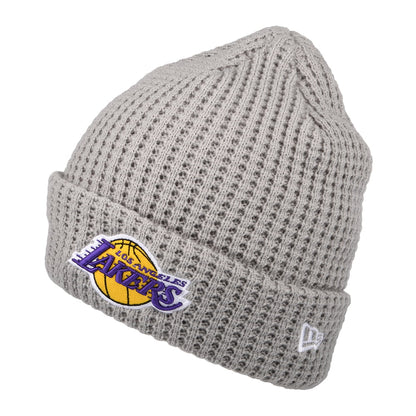 Bonnet à Revers NBA Team Waffle Knit L.A. Lakers gris NEW ERA