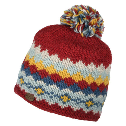 Bonnet à Pompon Court rouge-multi KUSAN