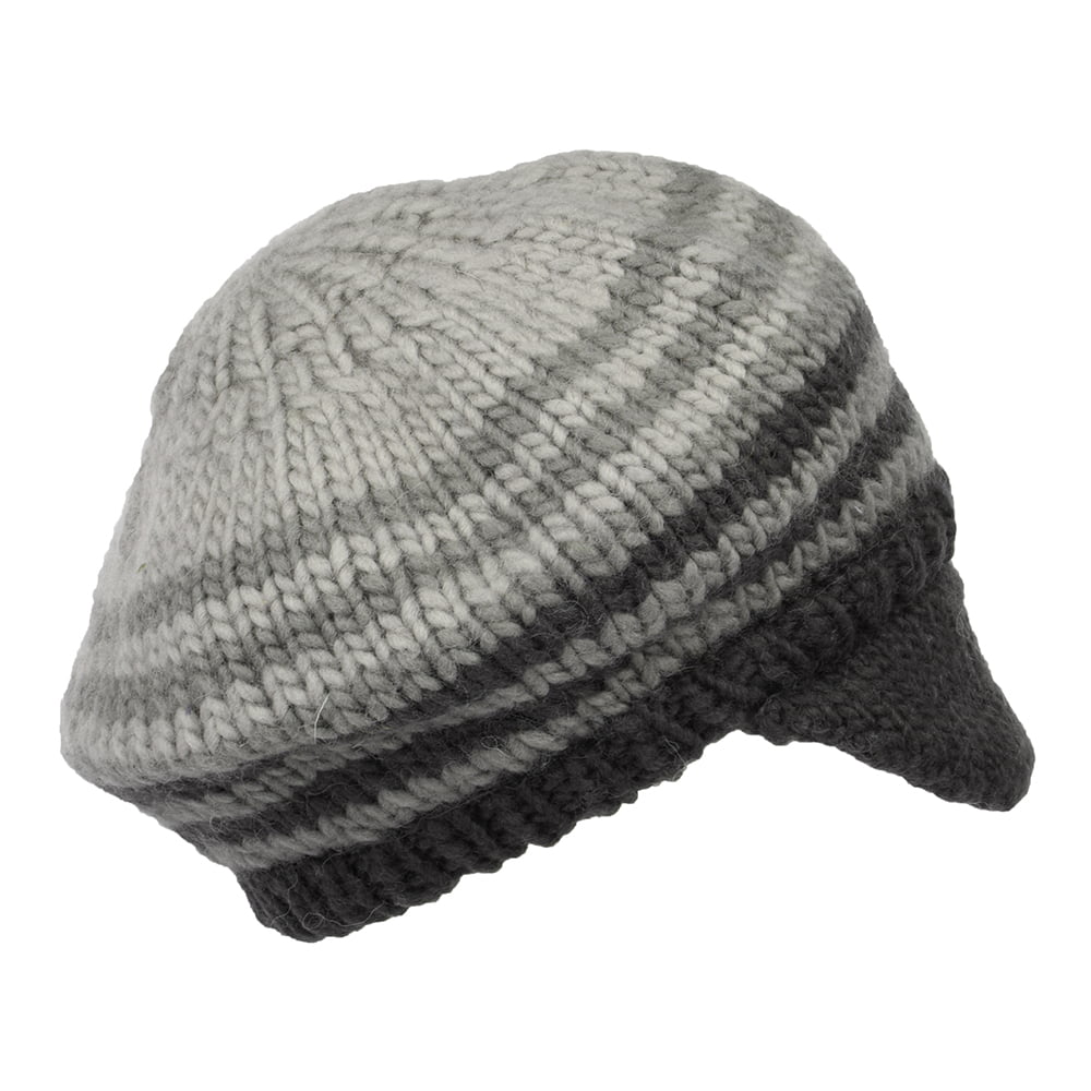 Bonnet à Visière Souple Point de Riz crème-gris KUSAN