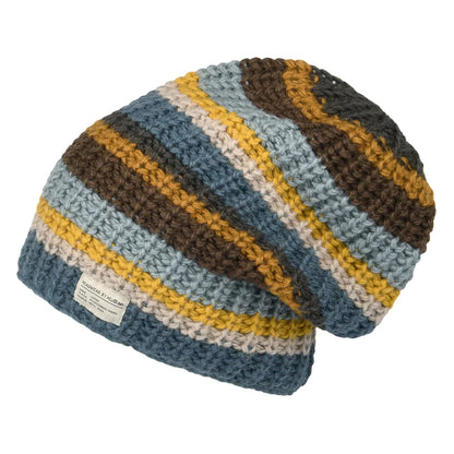 Bonnet Long Cardi marron-bleu clair KUSAN