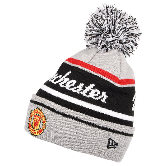 Bonnet à Pompon Cuff Knit Manchester United gris-noir NEW ERA