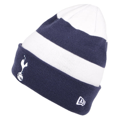 Bonnet à Revers Stripe Knit Tottenham Hotspur F.C. bleu marine-blanc NEW ERA