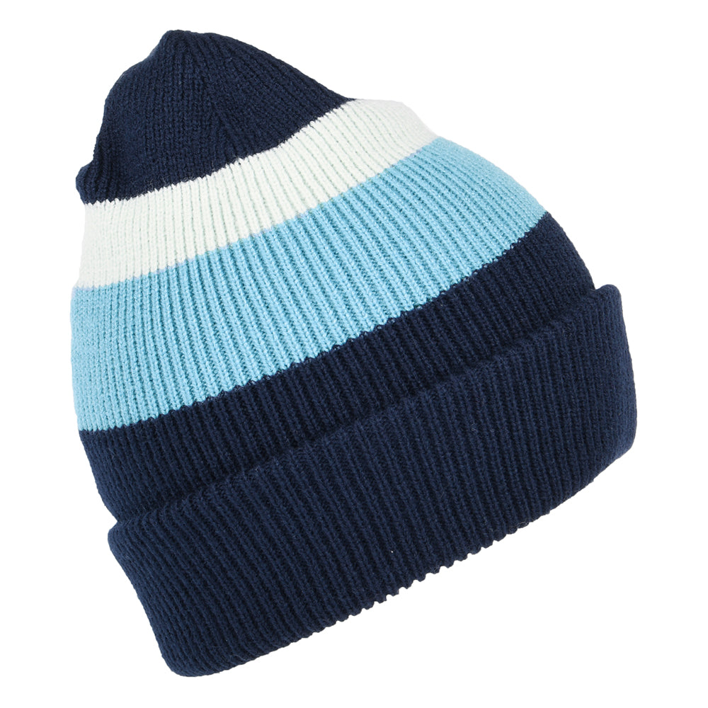 Bonnet à Revers et Rayures Cowie bleu BARTS