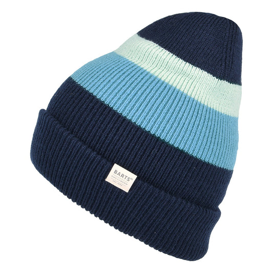 Bonnet à Revers et Rayures Cowie bleu BARTS