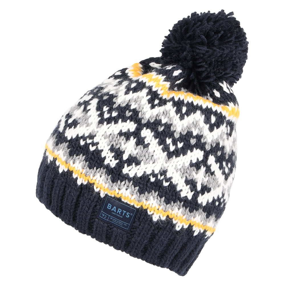 Bonnet à Pompon Fair Isle Pazo bleu marine BARTS