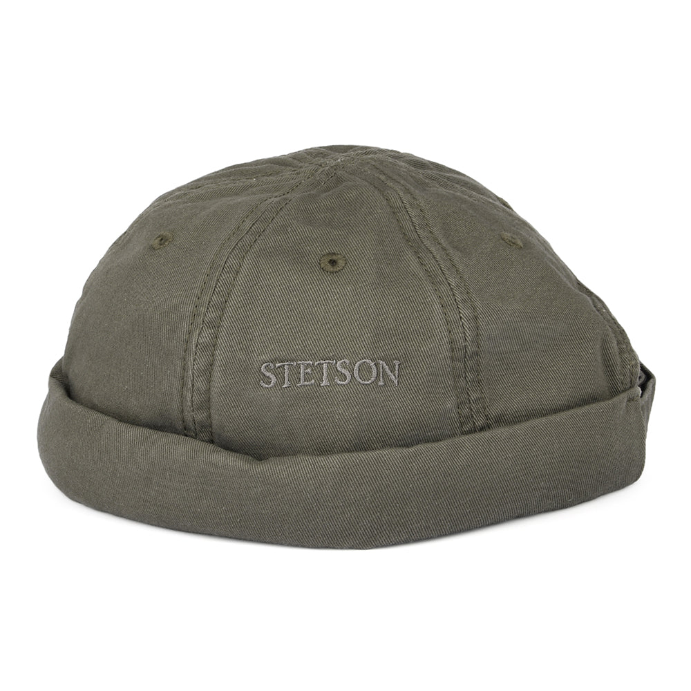 Bonnet Miki Breton en Coton olive STETSON