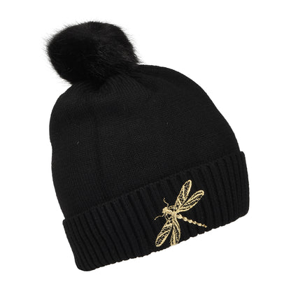 Bonnet à Pompon Libellule Stafford noir JOULES