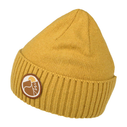 Bonnet en Laine Recyclée Slow Going Patch Brodeo moutarde PATAGONIA