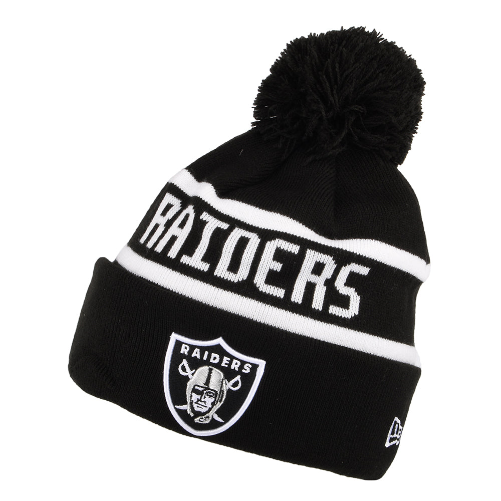 Bonnet à Pompon NFL Jake Cuff Las Vegas Raiders noir-blanc NEW ERA