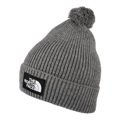 Bonnet à Pompon Recyclé TNF Logo Box Pom gris chiné THE NORTH FACE