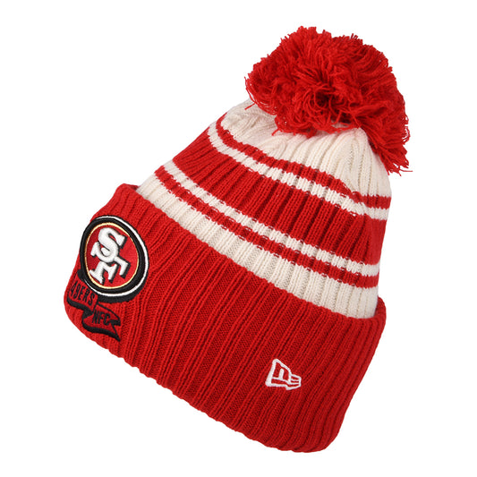 Bonnet à Pompon NFL Sideline Sport Knit XXII San Francisco 49ers rouge-blanc NEW ERA