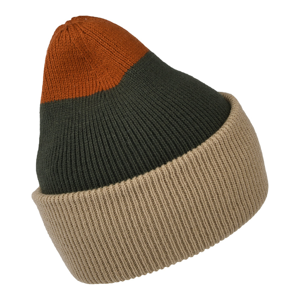 Bonnet à Revers Semmoe taupe-olive-rouge BARTS