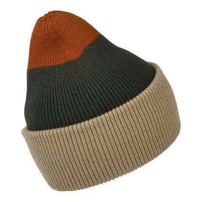 Bonnet à Revers Semmoe taupe-olive-rouge BARTS