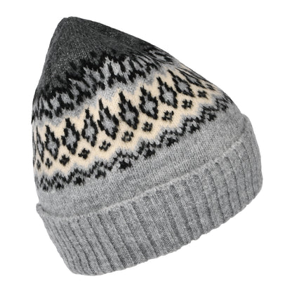 Bonnet à Revers Fair Isle Gregoris gris chiné BARTS