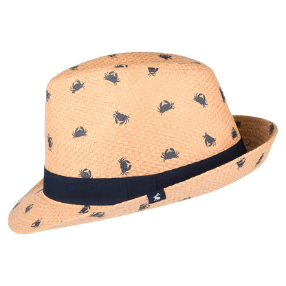 Chapeau Trilby Enfant Crabes Imprimés en Paille naturel JOULES
