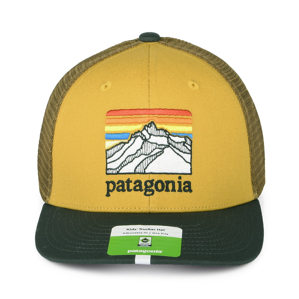 Casquette Trucker Enfant en Coton Bio Line Logo Ridge blé PATAGONIA