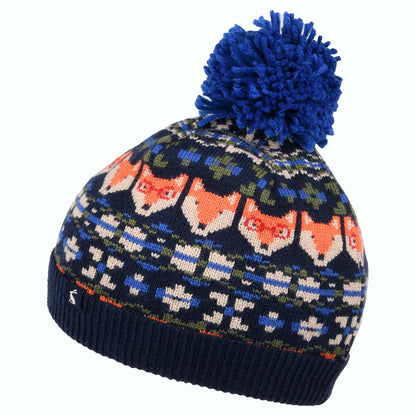 Bonnet à Pompon Enfant Fairisle Renard bleu marine JOULES